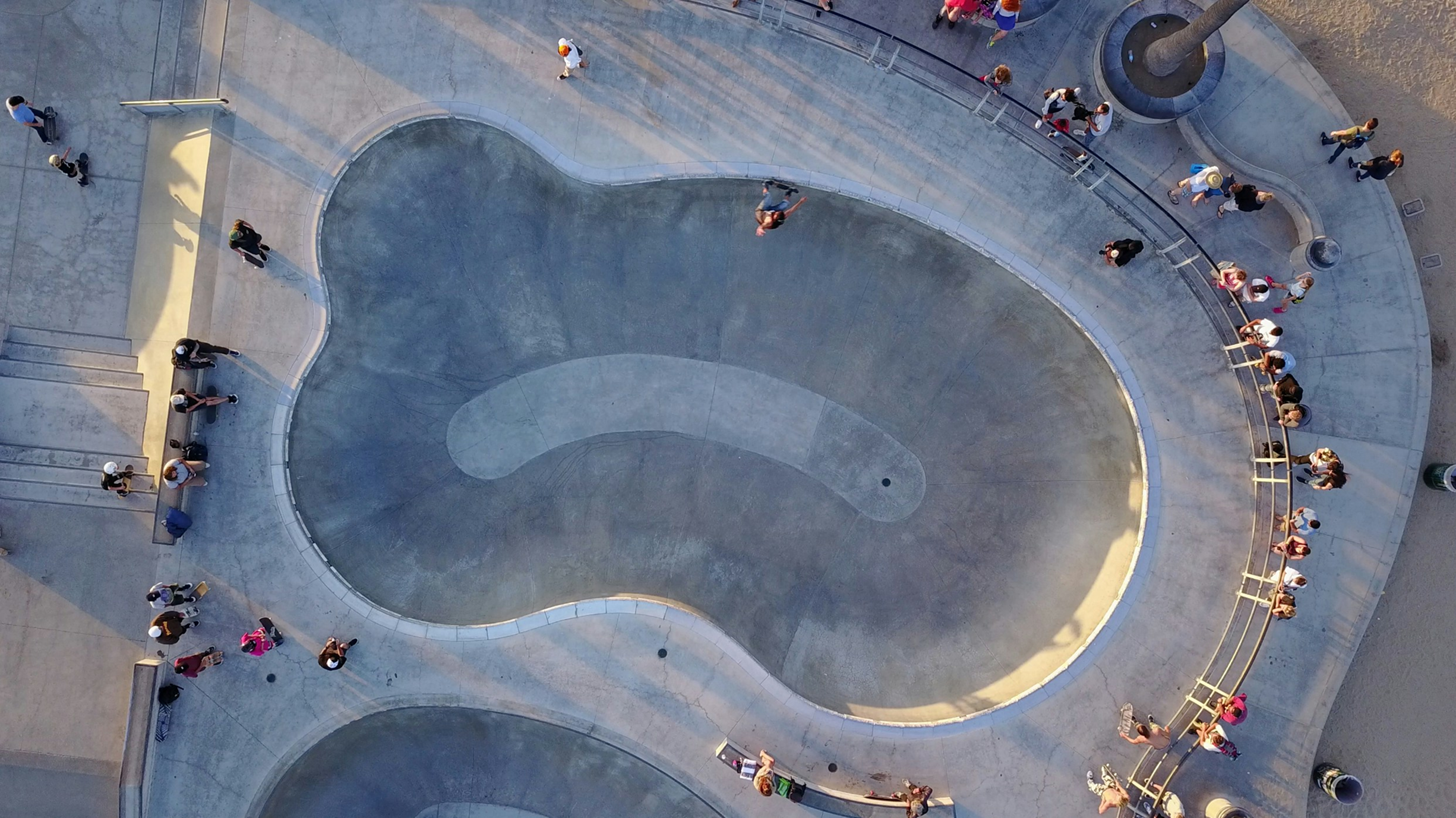 Aerial view of skatepark